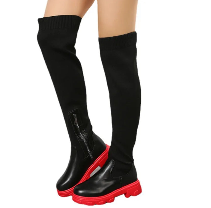 Red, Black and Cream Boots