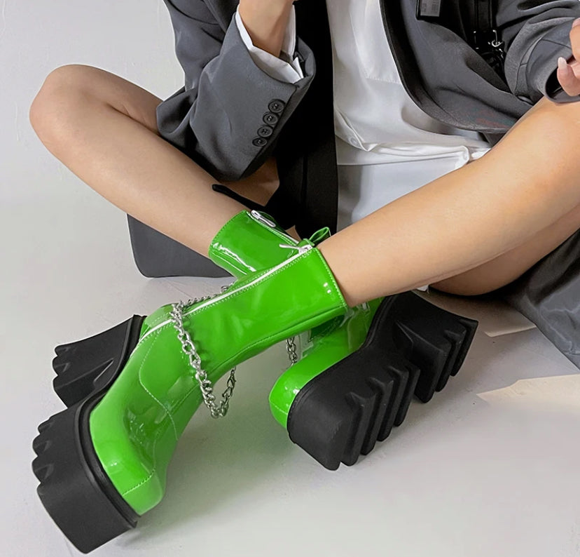 Green and Black Boots