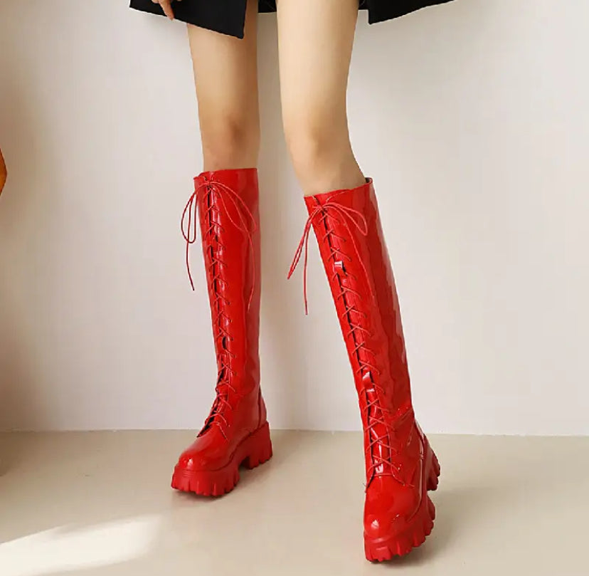 Sexy Boots Red Black White