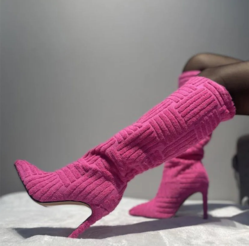 Heels Bright Boots Blue White Green Pink