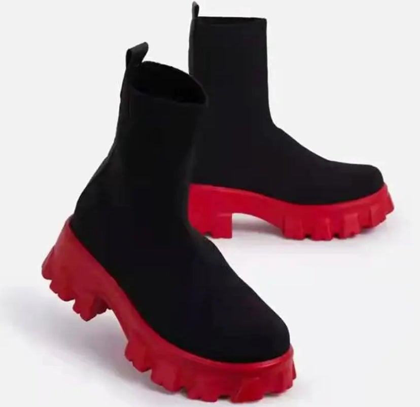 Comfortable Casual Boots Black Brown Cream White