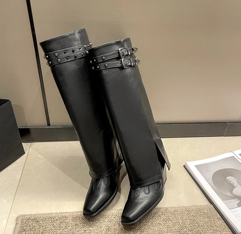 Trendy Cowboy Boots Black