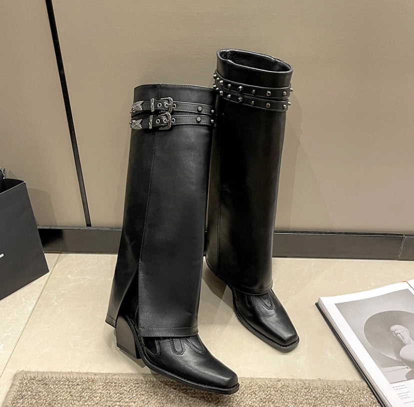 Trendy Cowboy Boots Black