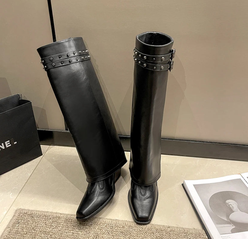 Trendy Cowboy Boots Black