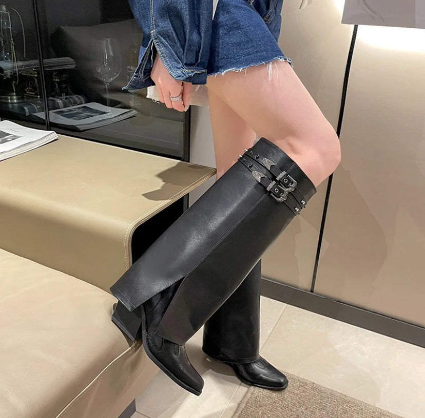 Trendy Cowboy Boots Black