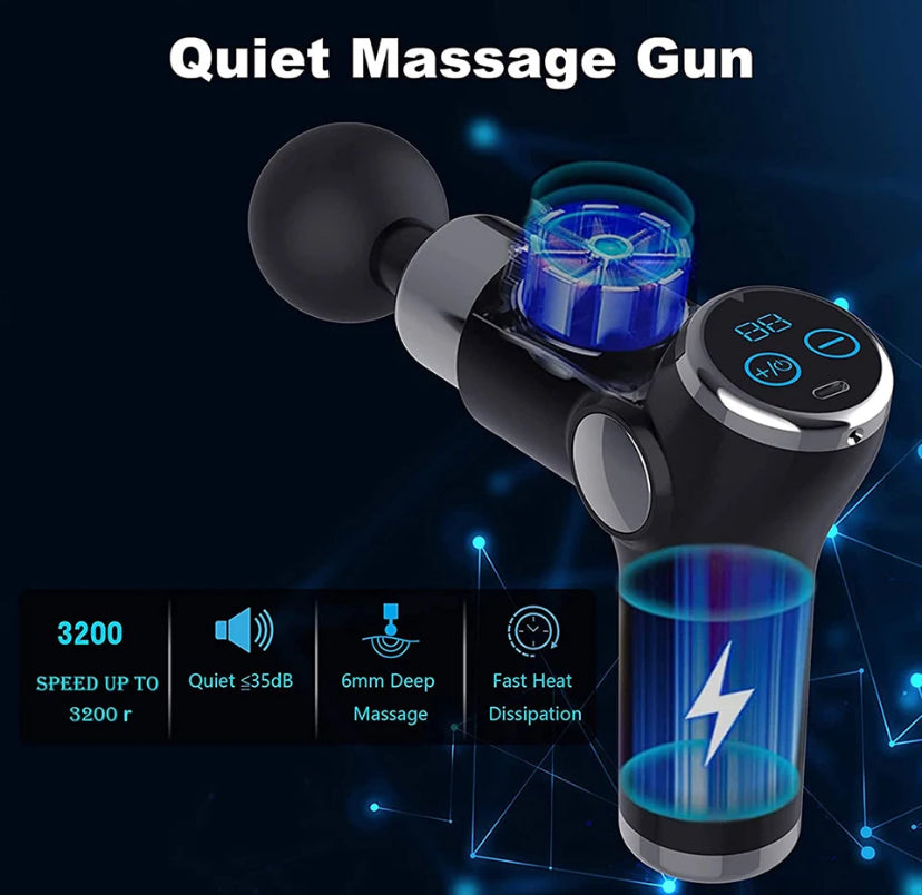 Mini LCD Massage Gun 32 Speed For Pain Relief Body Massage