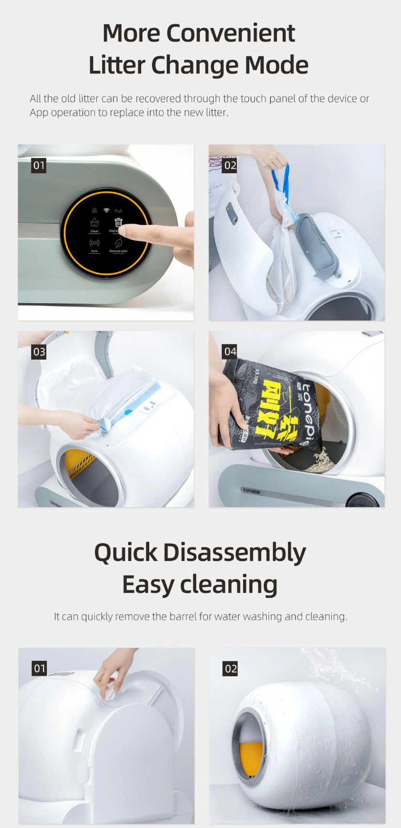 Tonepie Automatic Toilet for Cats Self-Cleaning