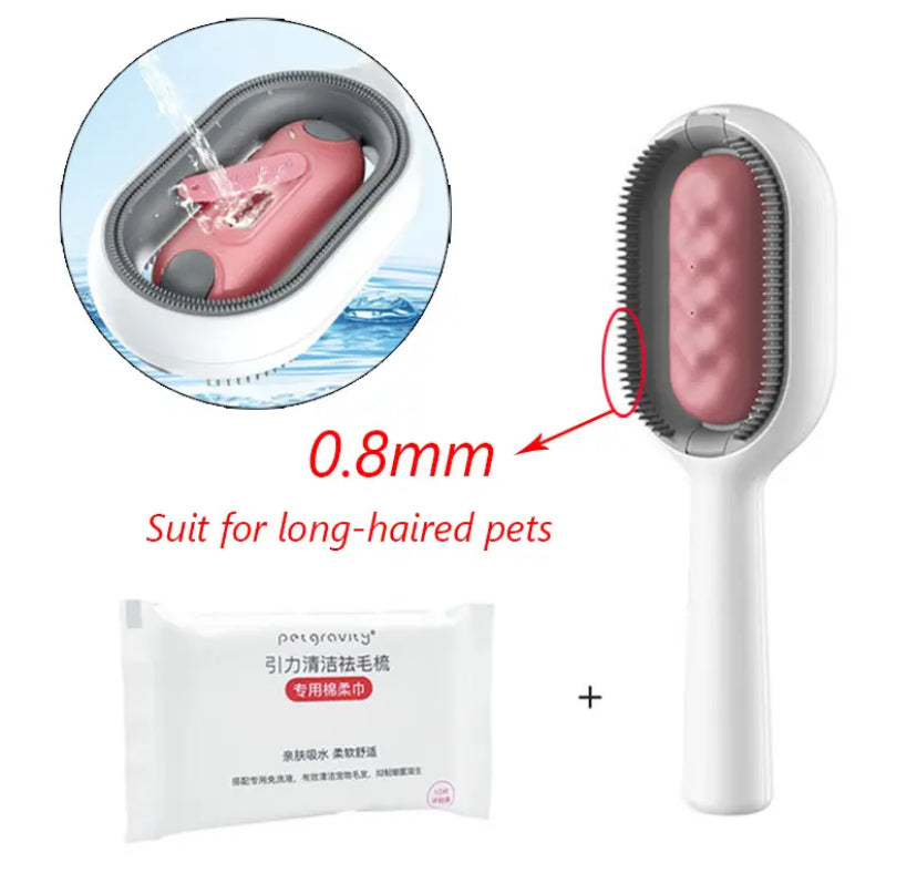 Cat Dog Hair Removal Comb with Wipes Sticky