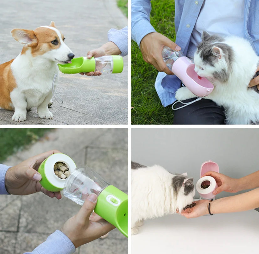 Portable Water Bottle For Small Large Dogs Cats Bowl Outdoor Walking Puppy Pet Travel