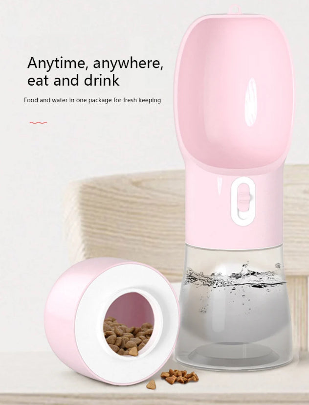 Portable Water Bottle For Small Large Dogs Cats Bowl Outdoor Walking Puppy Pet Travel