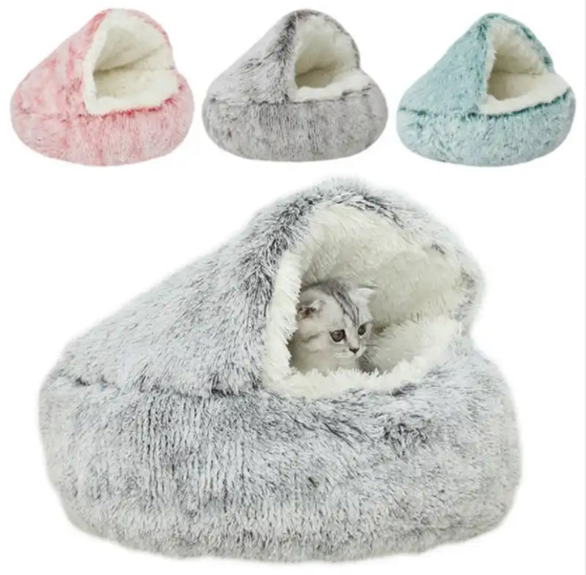 Relaxing Soft Plush Round Cats Dogs Bed
