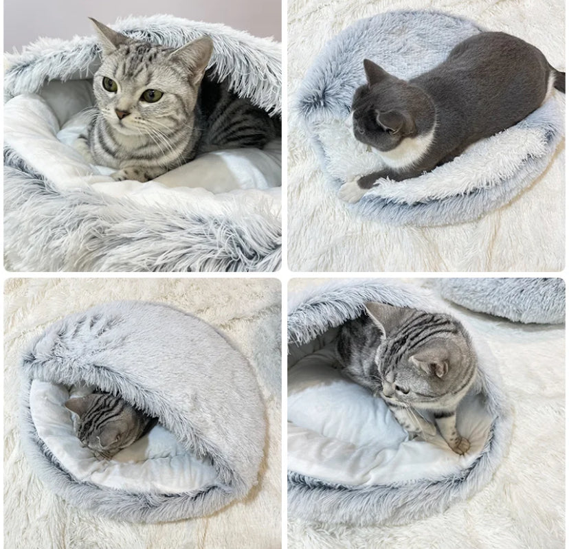 Relaxing Soft Plush Round Cats Dogs Bed