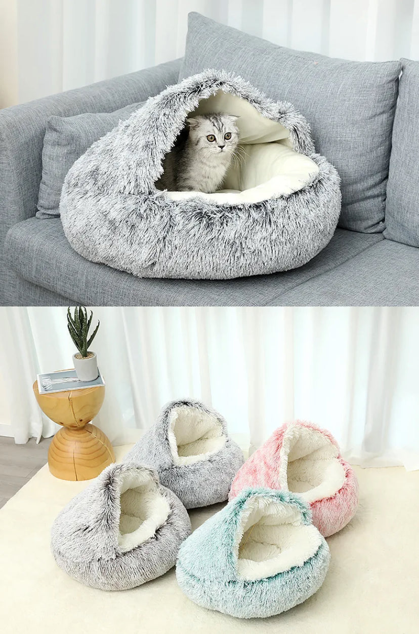 Relaxing Soft Plush Round Cats Dogs Bed