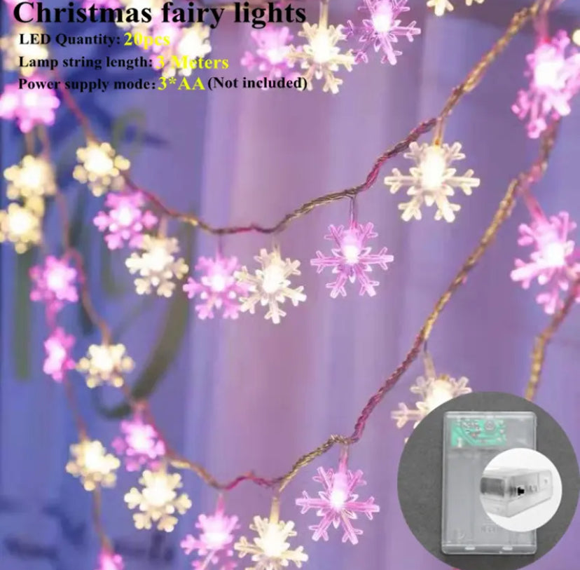 Snowflake LED String Lights Christmas Decoration for Home