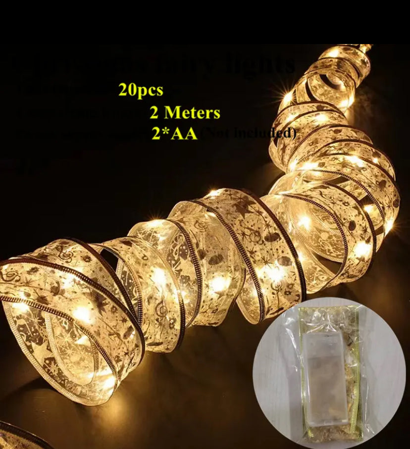 LED String Lights Christmas Decoration for Tree Ribbon
