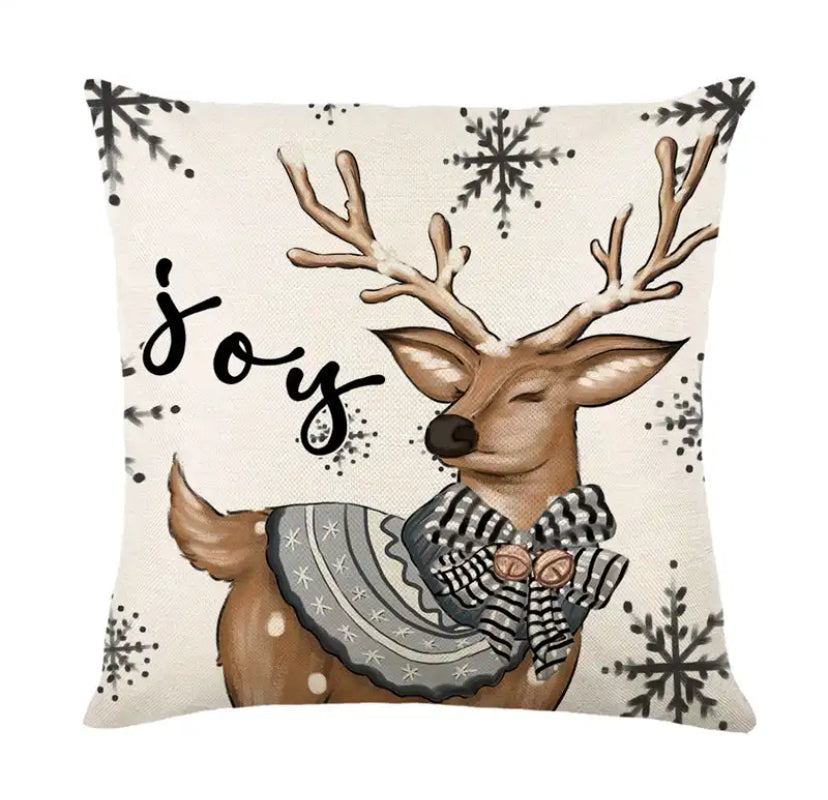 Merry Christmas Pillow Cover 45x45cm Brown Style