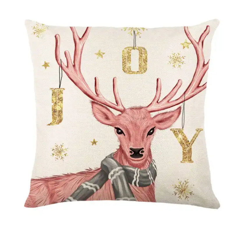 Merry Christmas Pillow Cover 45x45cm Pink Style