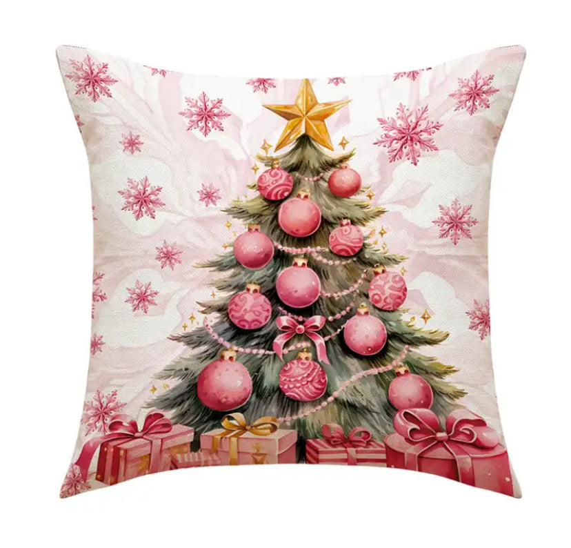Merry Christmas Pillow Cover 45x45cm Pink Style