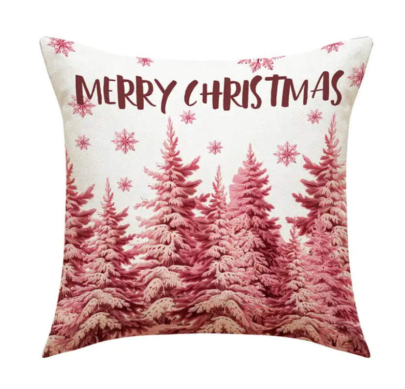 Merry Christmas Pillow Cover 45x45cm Pink Style
