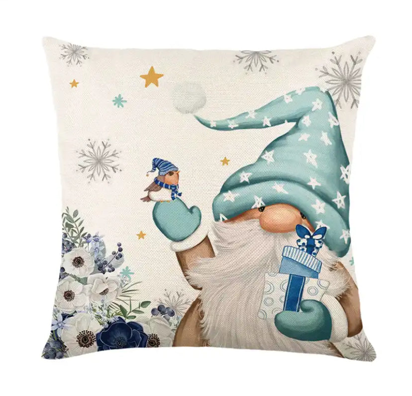 Merry Christmas Pillow Cover 45x45cm Blue Snow Tree