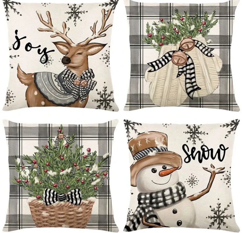Merry Christmas Pillow Cover 45x45cm Brown Style