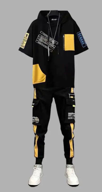 Men's Hooded T-shirt and Pants Set