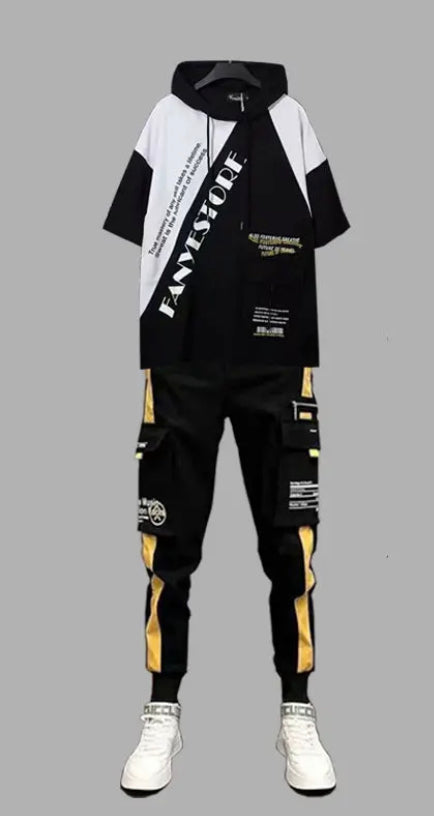 Men's Hooded T-shirt and Pants Set