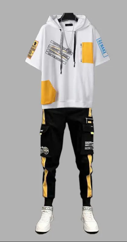 Men's Hooded T-shirt and Pants Set