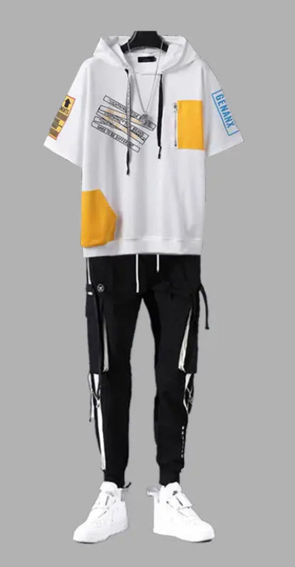 Men's Hooded T-shirt and Pants Set