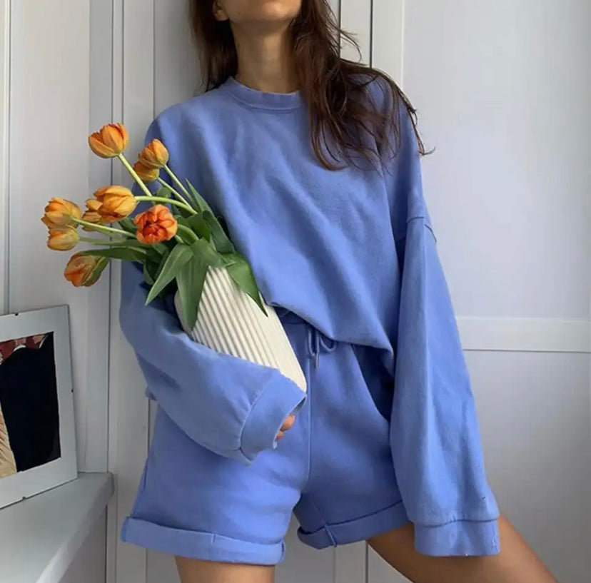 Shorts And Loose Sweatshirt Women's Set 5 colors