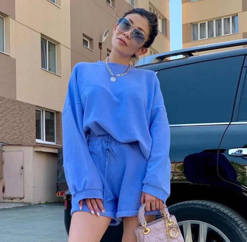 Shorts And Loose Sweatshirt Women's Set 5 colors
