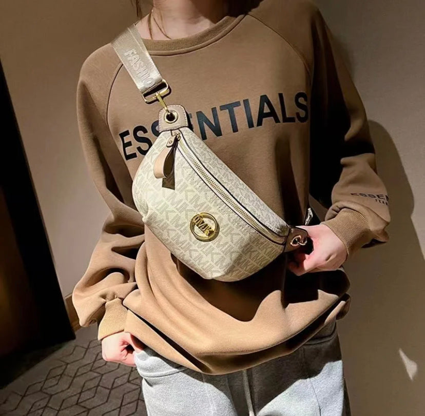 Messenger Women's Bag Brown White