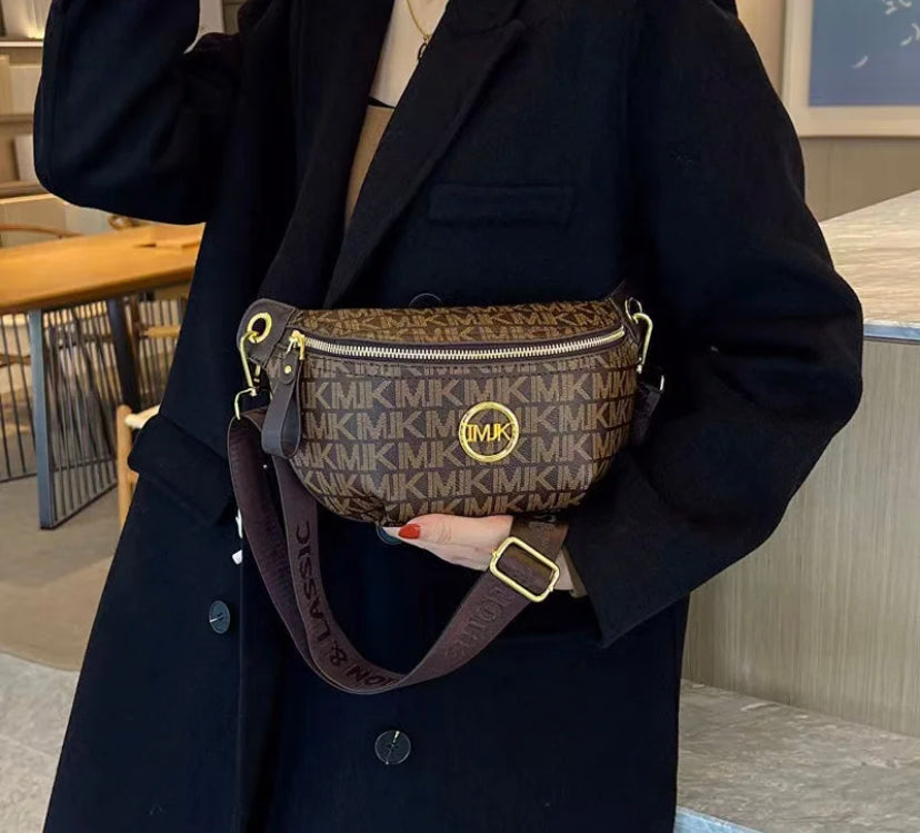 Messenger Women's Bag Brown White