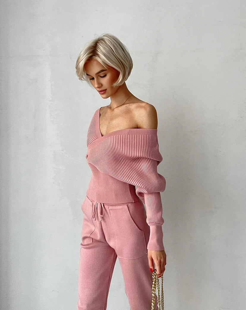 Off the shoulder khit Women's Suit 5 colors