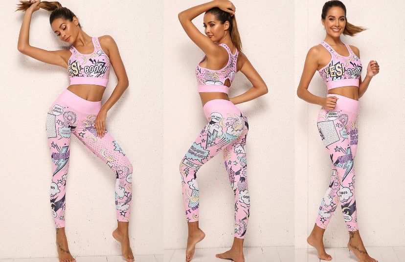 Summer Women's Set Sport Pink Blue