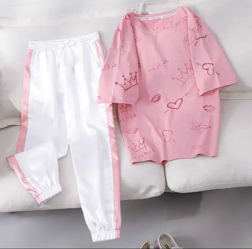 Yellow Pink Women's Set Suit