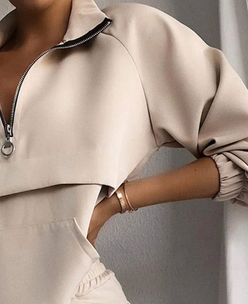 Lady Solid Women's Suit Apricot