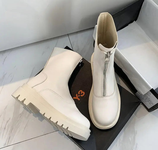 White and Black Casual Boots
