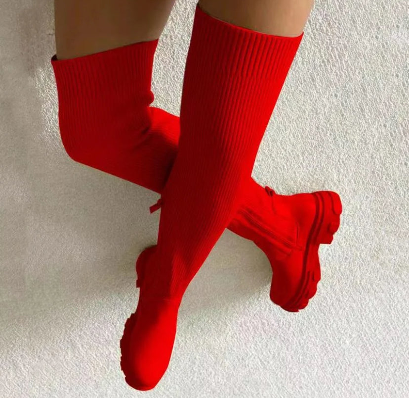 Red, Black and Cream Boots