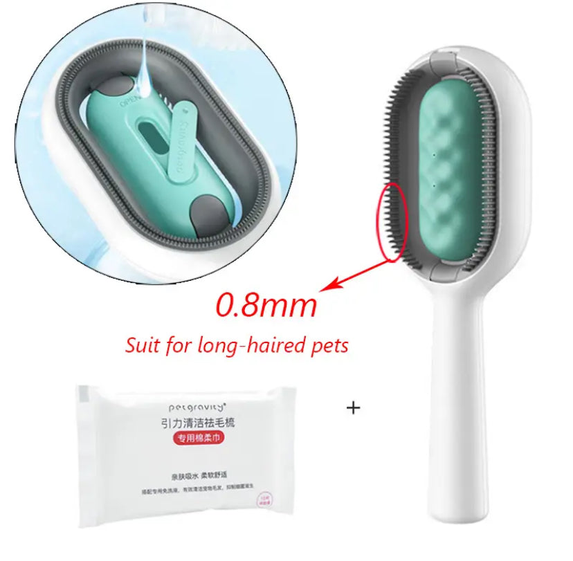 Cat Dog Hair Removal Comb with Wipes Sticky