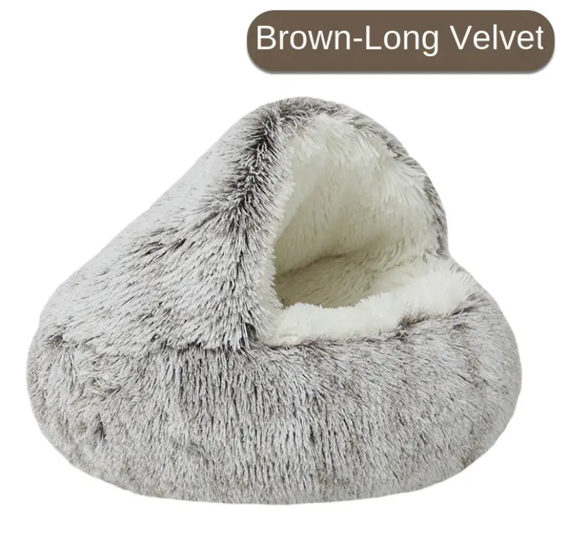 Relaxing Soft Plush Round Cats Dogs Bed