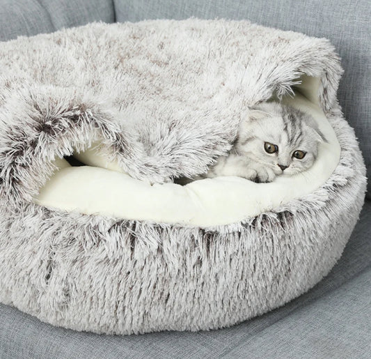 Relaxing Soft Plush Round Cats Dogs Bed