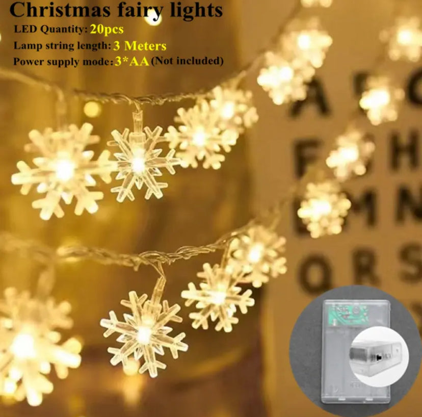 Snowflake LED String Lights Christmas Decoration for Home
