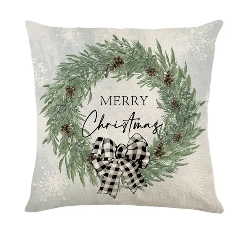 Merry Christmas Pillow Cover 45x45cm Brown Style