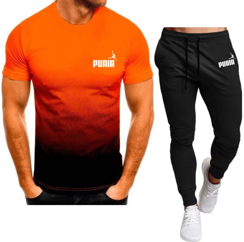 Men's Clothing T-shirt and Pants Set 8 colors