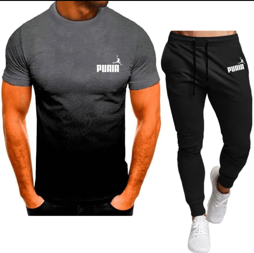 Men's Clothing T-shirt and Pants Set 8 colors