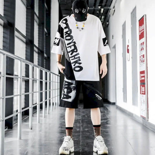 Men's Hip Hop Style Suit Black White