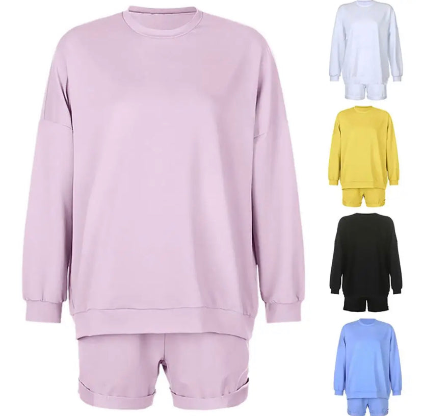 Shorts And Loose Sweatshirt Women's Set 5 colors