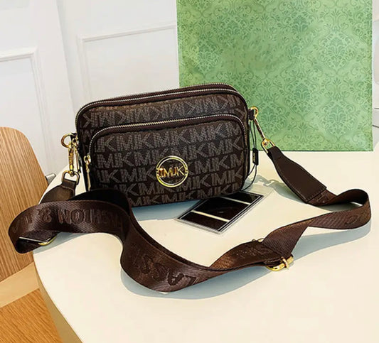 Letter Print Universal Women's Bag Brown and White
