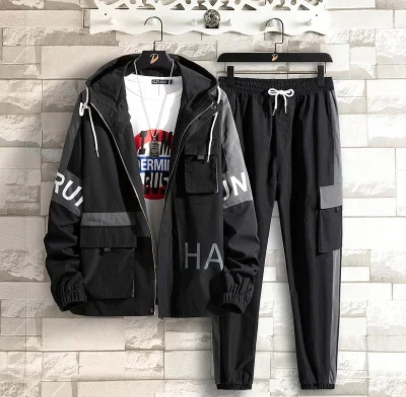 Men’s Trendy Suit Khaki and Black colors